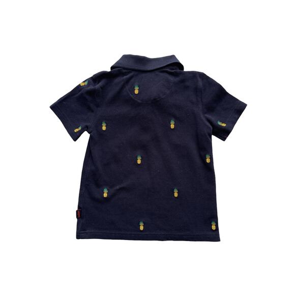 Baker By Ted Baker Navy Pineapple Polo Shirt Size 3 - Picture 4 of 5